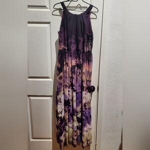 Elegant Purple Floral Maxi Dress